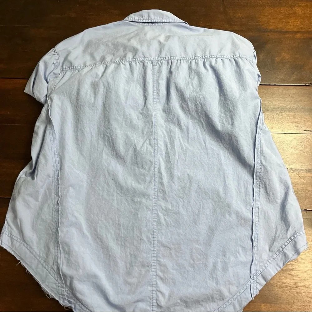 Free People Light Blue Button-Up Shirt